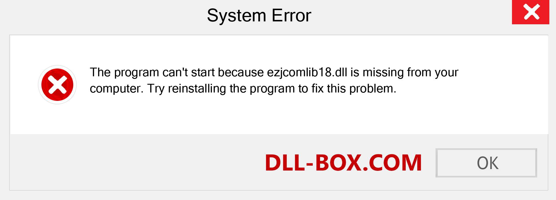  ezjcomlib18.dll file is missing?. Download for Windows 7, 8, 10 - Fix  ezjcomlib18 dll Missing Error on Windows, photos, images